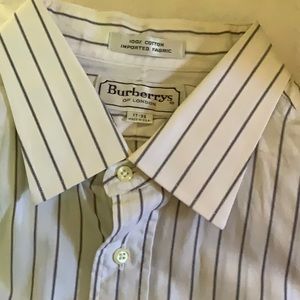 Burberrys Men’s Dress Shirt. 100% Cotton. Imported fabric. 17-35. French cuffs